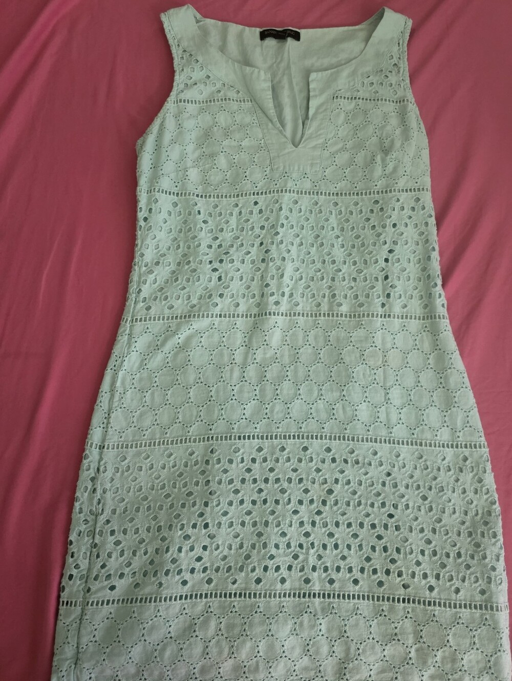 Banana Republic Mint Eyelet Midi Dress